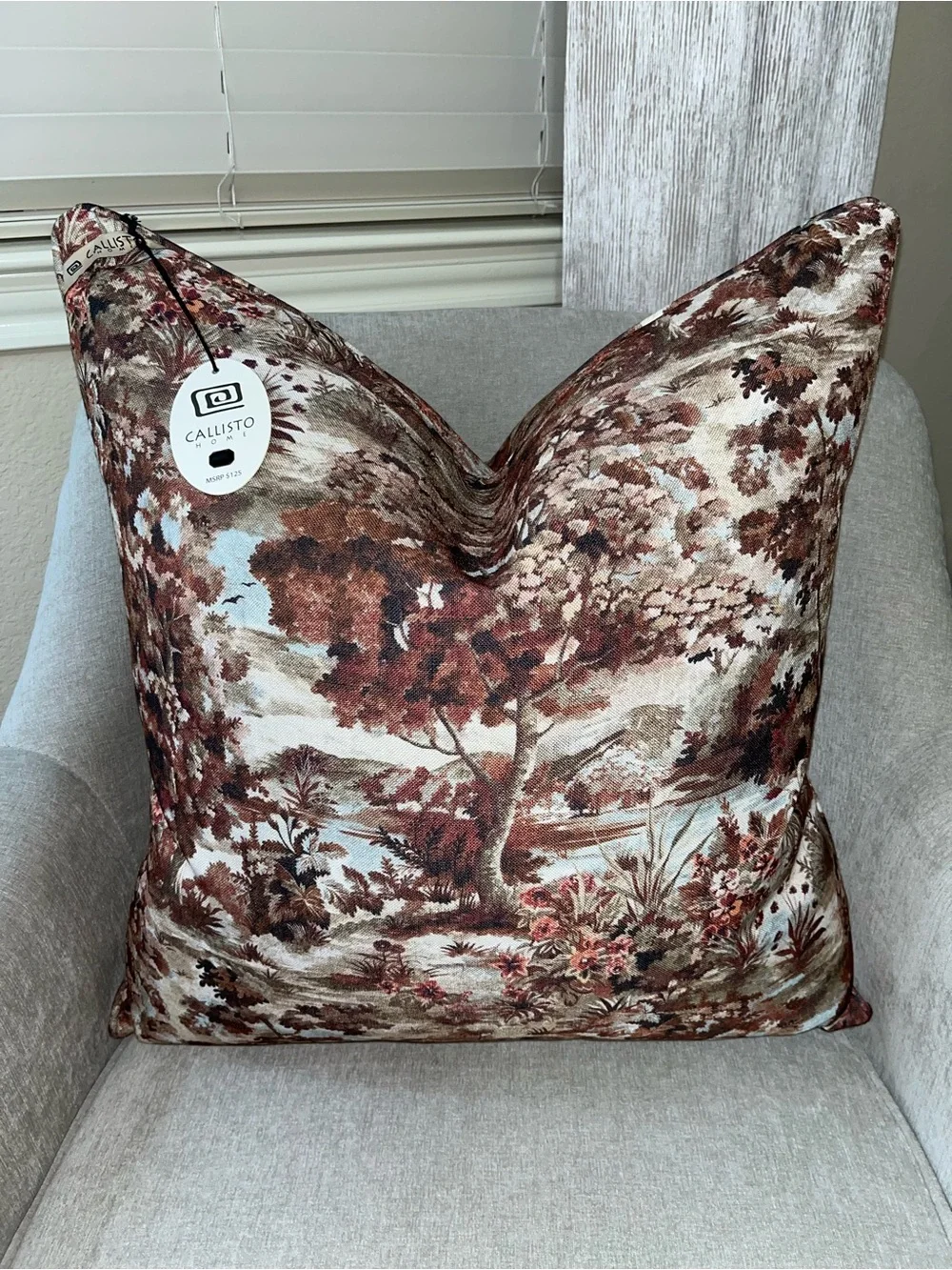 1-NWT CALLISTO HOME AUTUMN LANDSCAPE DESIGN LUXURY DECORATIVE PILLOW (T10188F14)